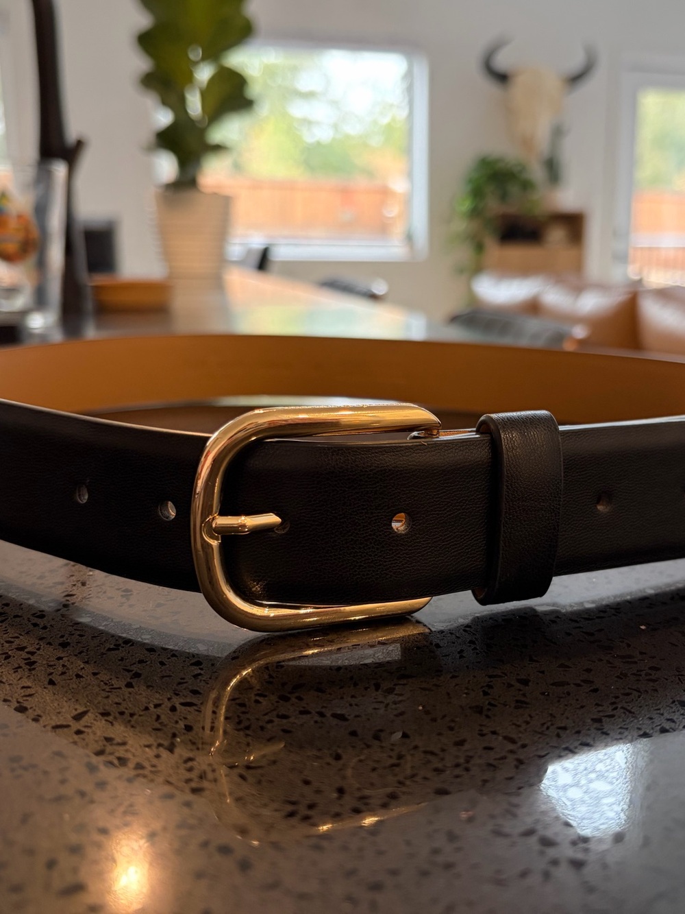 Kate Spade Black Synthetic Belt with Gold Buckle
